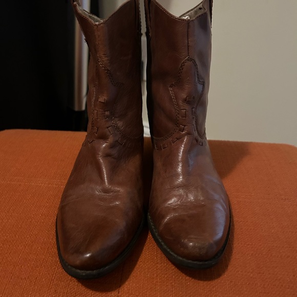 GUC Brown leather cowboy boots - Picture 2 of 5